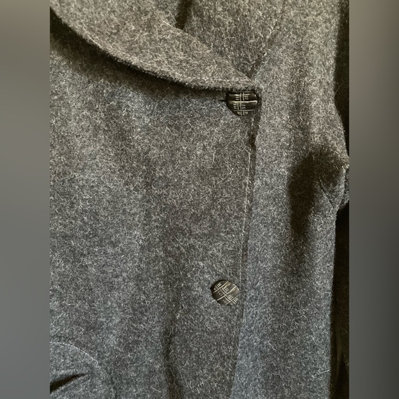 🌸Beyond Threads Black Felted Peruvian Alpaca Blend Asymmetrical Jacket #Bl - Picture 9 of 13